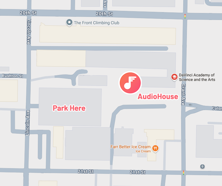 Map showing where Ogden Studio is